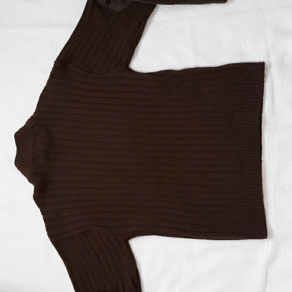 Vintage CLENCH JEANS pullover sweater ribbed wool blend elbow patch brown size L - Picture 11 of 12